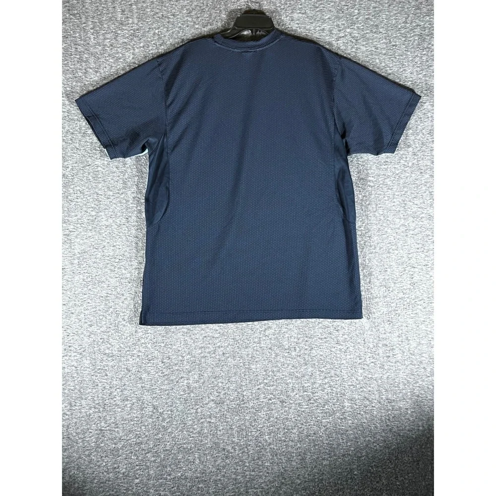 Nike Sphere Mens XL Navy Blue Textured Short Sleeve Performance Shirt Y2K Sport